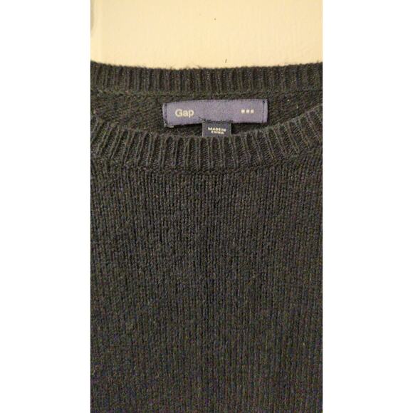 Gap Medium Crewneck Pullover Sweater Black, Cotton/Wool/Nylon Blend, Academia - Picture 3 of 8